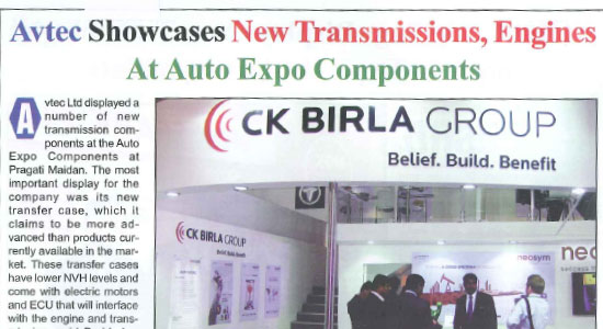 AVTEC showcases New Transmissions, Engines at Auto Expo Components